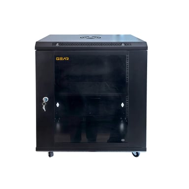 Шафа настінна GEAR 15U 19" 600x600x750 мм, + полка 19", black (GWMSN-15U-600-600) - фото 1