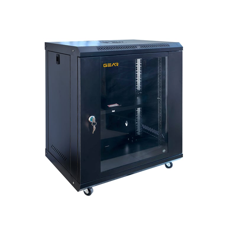 Шафа настінна GEAR 15U 19" 600x600x750 мм, + полка 19", black (GWMSN-15U-600-600) - фото 3