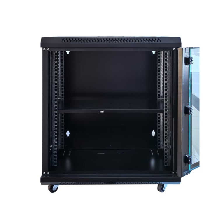 Шафа настінна GEAR 15U 19" 600x600x750 мм, + полка 19", black (GWMSN-15U-600-600) - фото 4