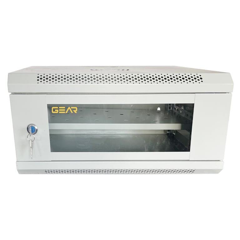 Шафа настінна GEAR 4U 19" 600x600x240 мм, + полка 19", grey (GWMSN-4U-600-600G) - фото 1