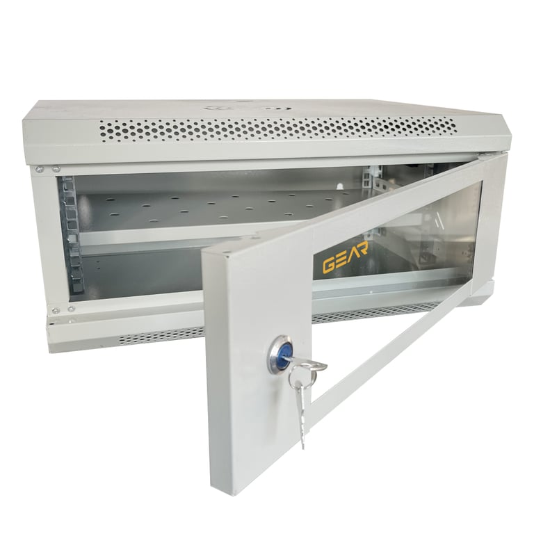 Шафа настінна GEAR 4U 19" 600x600x240 мм, + полка 19", grey (GWMSN-4U-600-600G) - фото 5