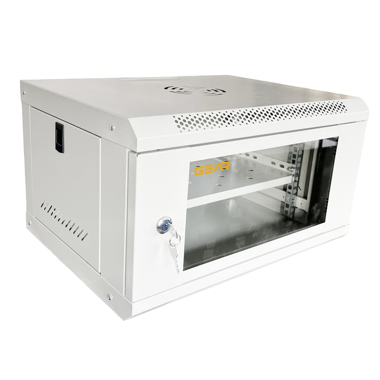 Шафа настінна GEAR 6U 19" 600x600x300 мм, + полка 19", grey (GWMSN-6U-600-600G) - фото 2