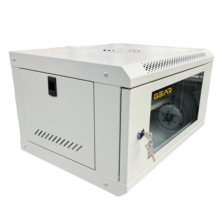 Шафа настінна GEAR 6U 19" 600x600x300 мм, + полка 19", grey (GWMSN-6U-600-600G) - фото 4