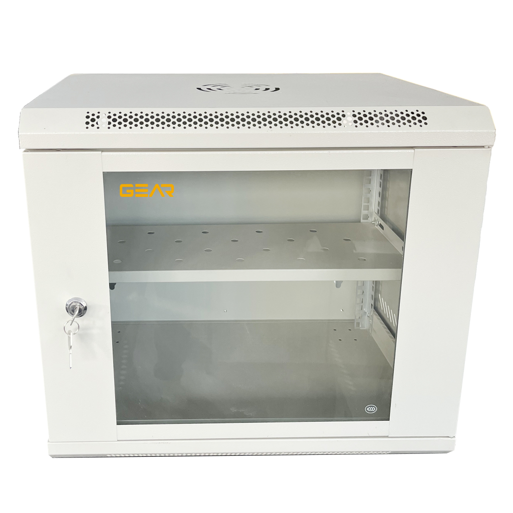Шафа настінна GEAR 9U 19" 530x400x450 мм, + полка 19", grey (GWMSN-9U-530-400G) - фото 1