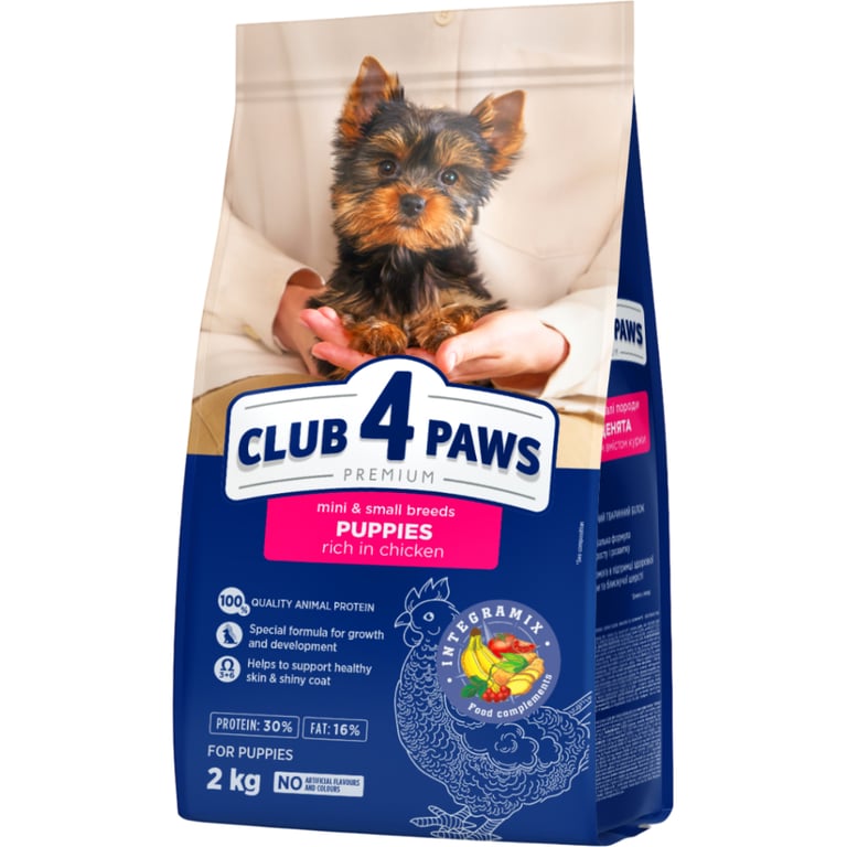 Сухий корм для собак Club 4 Paws Premium для цуценят мініатюрних та малих порід Курка 2 кг (4820269145726)