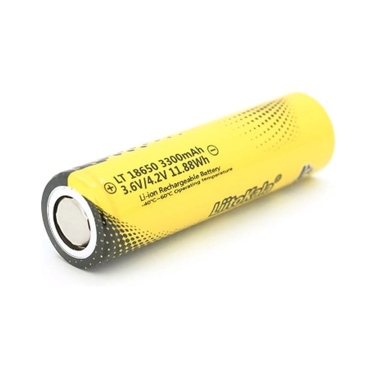 Акумулятор 18650 3300mAh, 3.7V(2.5-4.2V), LowTemp-40-60, Black/Yellow Liitokala (Lii-LT33A) - фото 3