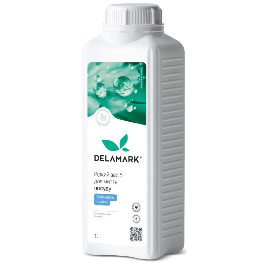 Засіб для ручного миття посуду DeLaMark З ароматом лохини 1 л (4820152334091) - фото 1 Засіб для ручного миття посуду DeLaMark З ароматом лохини 1 л (4820152334091) - фото 1