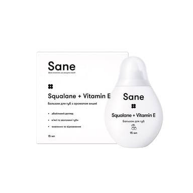 Бальзам для губ Sane Squalane + Vitamin E Живильний З ароматом вишні 15 мл (4820266831943) - фото 1