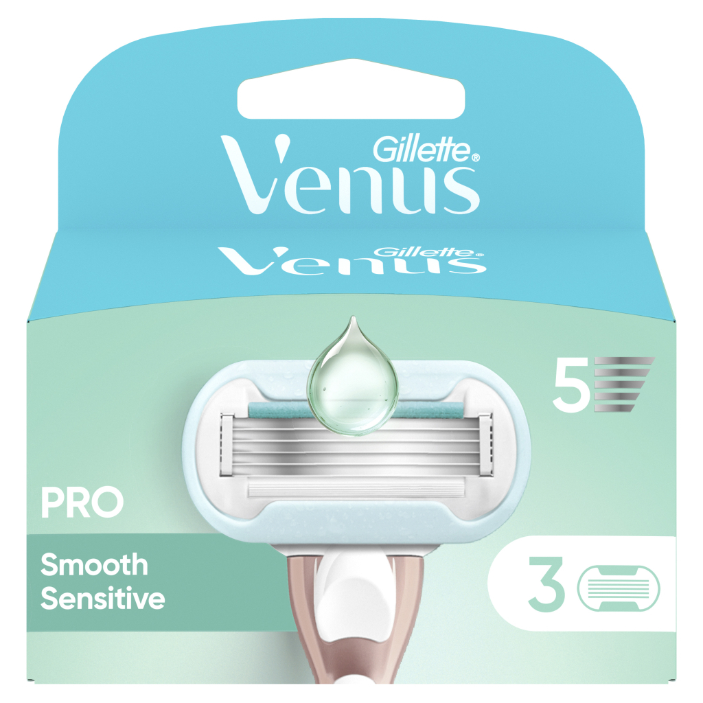 Змінні касети Gillette Venus Pro Smooth Sensitive 3 шт. (8700216968928) - фото 1