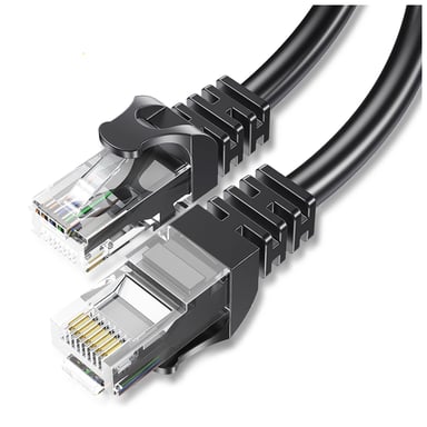 Патч-корд 10м UTP cat 6 RJ45 TopSpeed Ethernet Flat Cable Black Essager (EXCWXB-JSF01) - фото 1