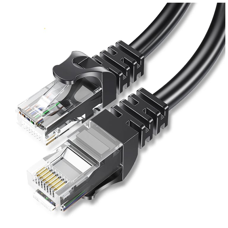 Патч-корд 10м UTP cat 6 RJ45 TopSpeed Ethernet Flat Cable Black Essager (EXCWXB-JSF01) - фото 1