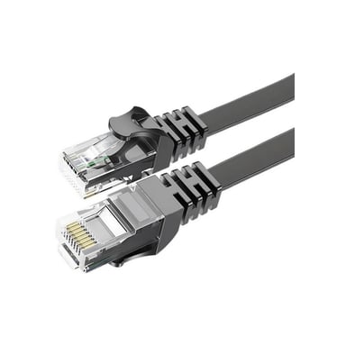 Патч-корд 15м UTP cat 6 RJ45 TopSpeed Ethernet Flat Cable Black Essager (EXCWXB-JSE01) - фото 1