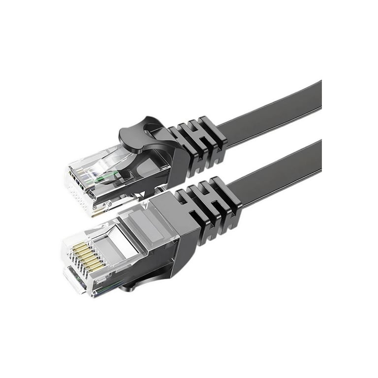 Патч-корд 15м UTP cat 6 RJ45 TopSpeed Ethernet Flat Cable Black Essager (EXCWXB-JSE01) - фото 1