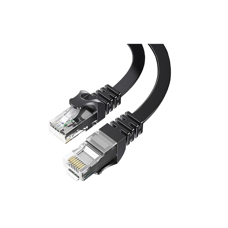 Патч-корд 15м UTP cat 6 RJ45 TopSpeed Ethernet Flat Cable Black Essager (EXCWXB-JSE01) - фото 2