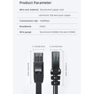 Патч-корд 3м UTP cat 6 RJ45 TopSpeed Ethernet Round Cable Black Essager (EXCWXY-JSC01) - фото 10
