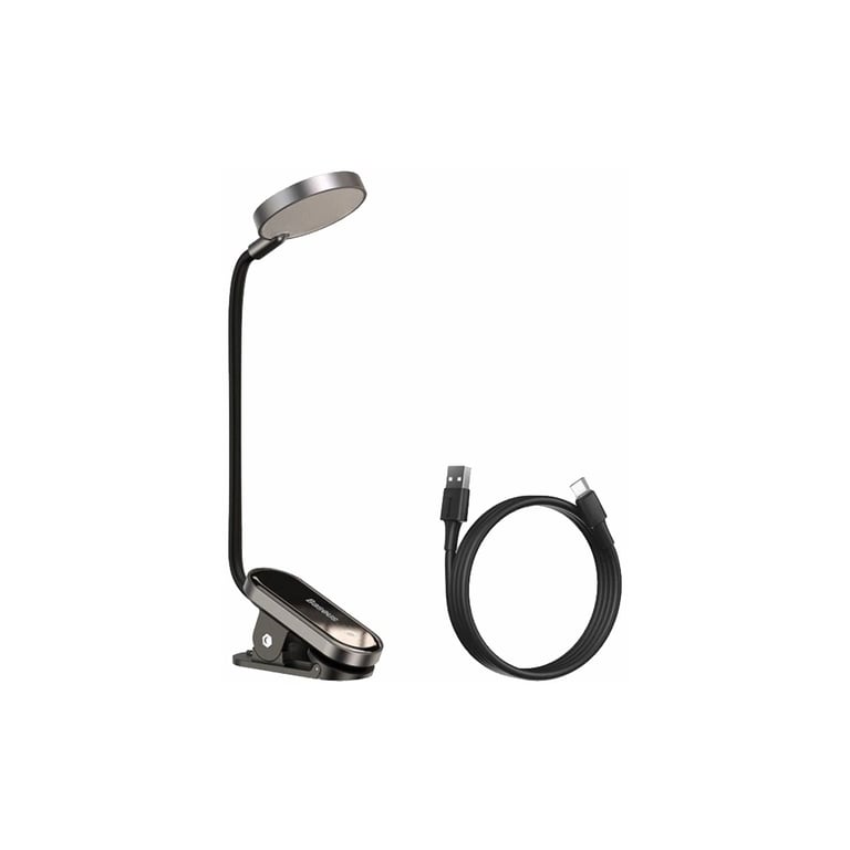 Настільна лампа Baseus Comfort Reading Mini Clip Lamp with battery Dark Gray (DGRAD-0G) - фото 1