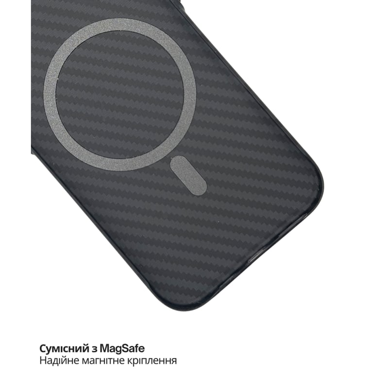 Чохол до мобільного телефона BeCover FIBRA Carbonite MagSafe Apple iPhone 17 Air Black (715407) - фото 5