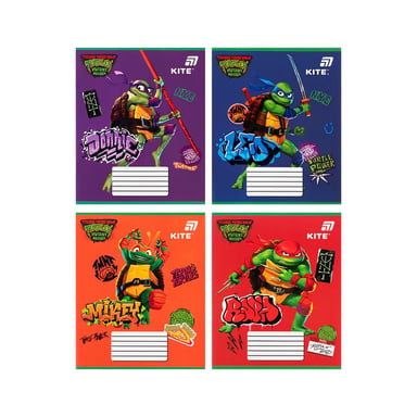 Зошит Kite Ninjia Turtles, 12 аркушів, коса лінія (NT26-235) - фото 1