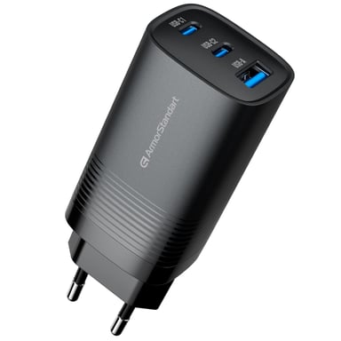 Зарядний пристрій Armorstandart 2xUSB-C + 1xUSB 67W GaN black (ARM88384) - фото 1