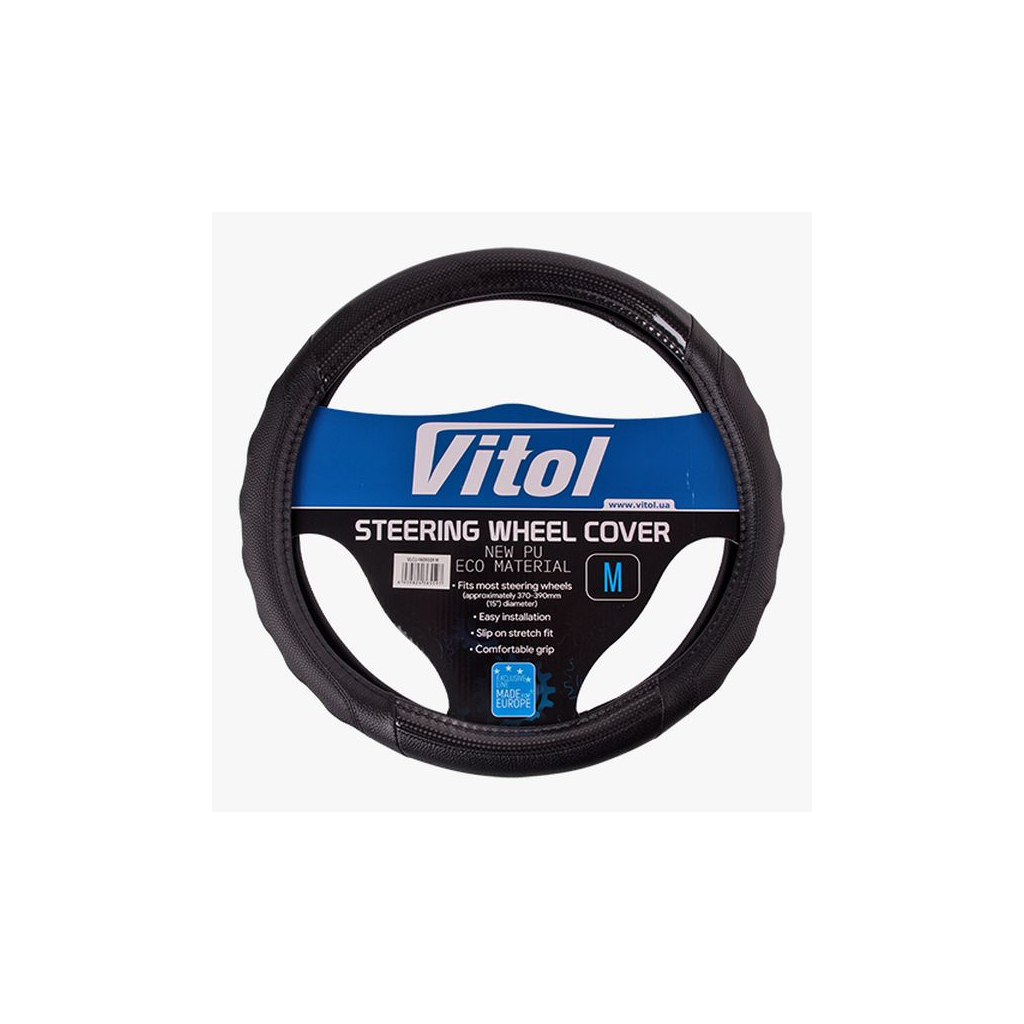Чохол на руль VITOL M чорн (VLCU-1409009 M) - фото 1 Чохол на руль VITOL M чорн (VLCU-1409009 M) - фото 1