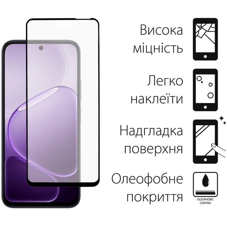 Скло захисне Dengos Full Glue OPPO A6x 4G / A6k 4G / A6 4G Black (TGFG-438) - фото 2