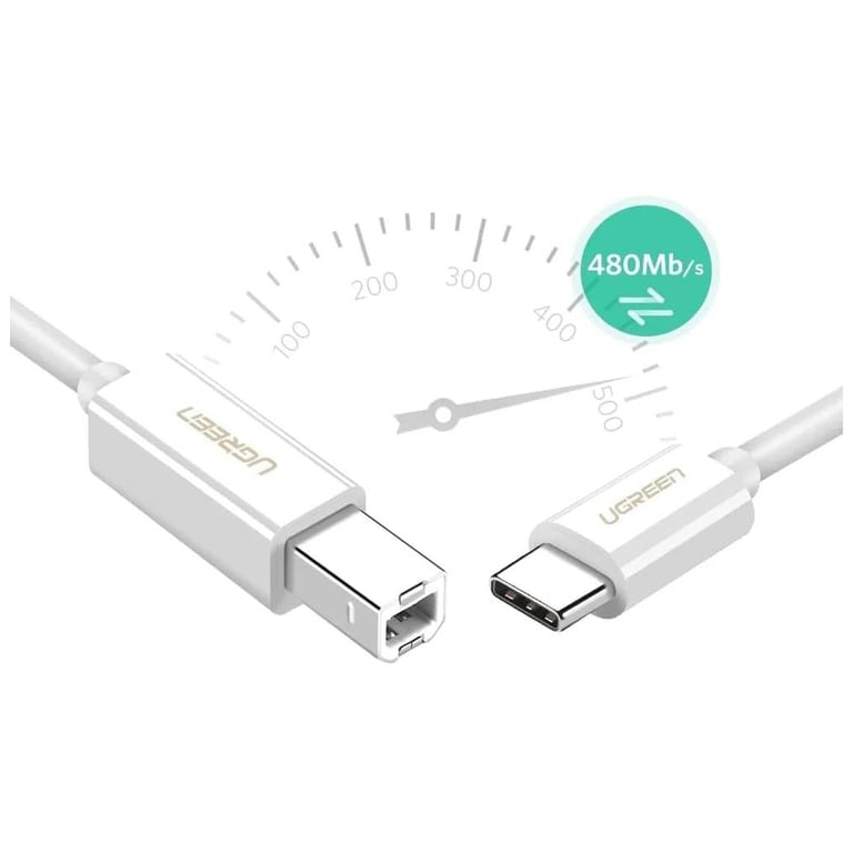 Кабель для принтера Ugreen USB-C 2.0 to BM 1.5m white (40417) - фото 4