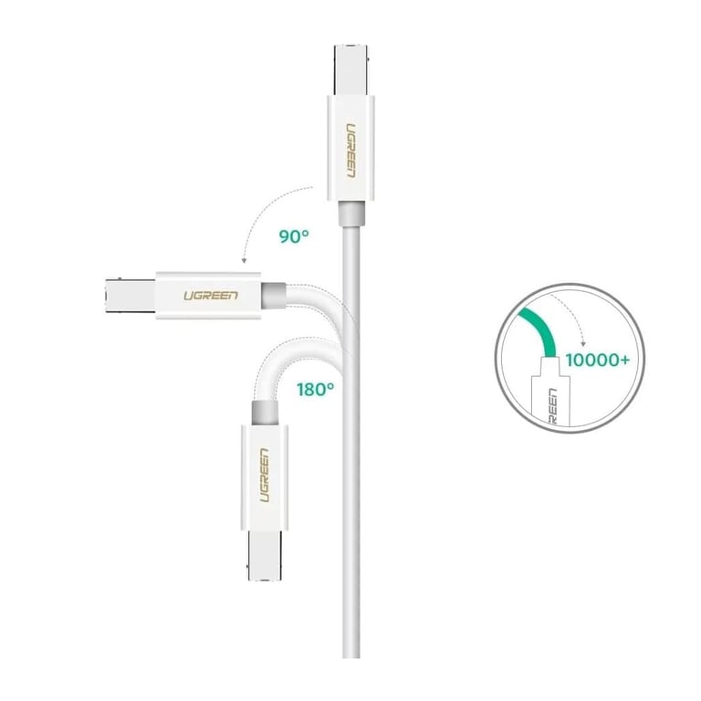 Кабель для принтера Ugreen USB-C 2.0 to BM 1.5m white (40417) - фото 5