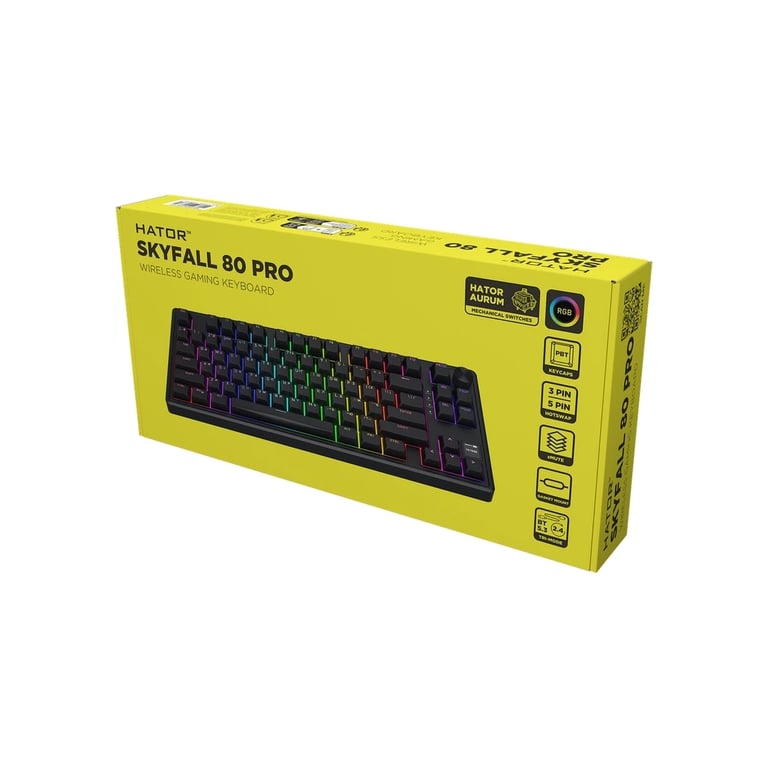Клавіатура Hator Skyfall 80 PRO Aurum Vanila Silent RGB Wireless/Bluetooth/USB UA Black (HTK4181UA) - фото 6