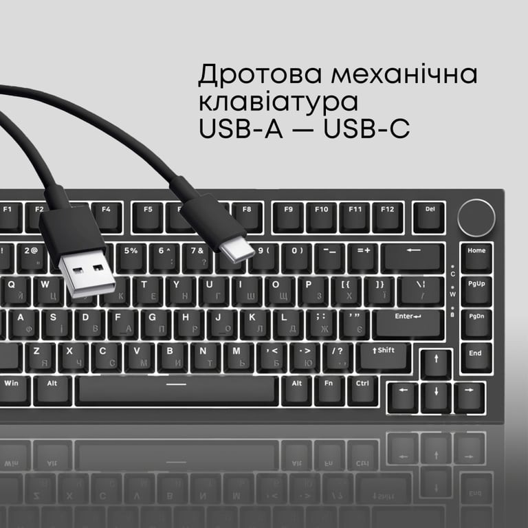 Клавіатура Ajazz AK820 Red Switch USB-C UA Black (AK820-R-B) - фото 7