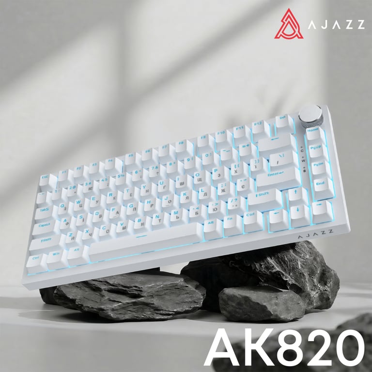 Клавіатура Ajazz AK820 Red Switch USB-C UA White (AK820-R-W) - фото 6