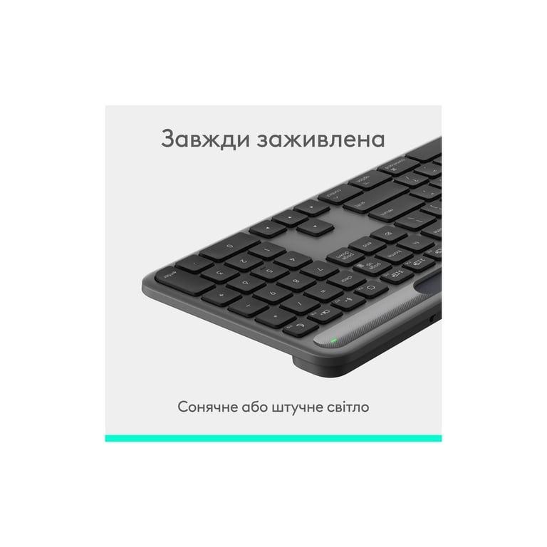 Клавіатура Logitech Slim Solar+ Bluetooth Graphite (920-013764) - фото 2