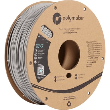 Пластик для 3D-принтера Polymaker PLA POLYLITE LW 1,75mm 0,8kg GREY (PA08003) - фото 1