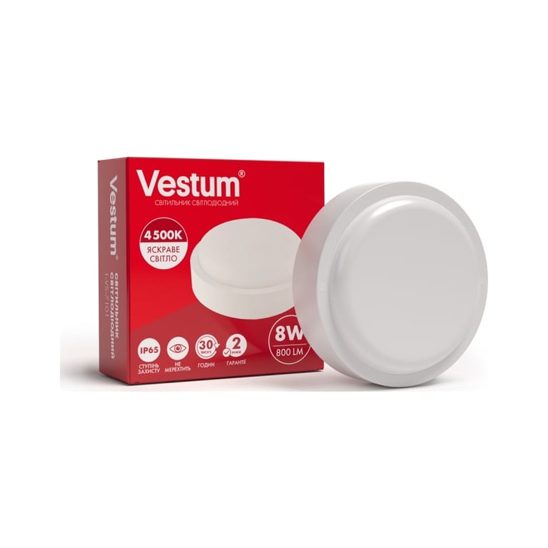 Світильник Vestum LED S 12W круг 6500K 220V (1-VS-7110) - фото 2