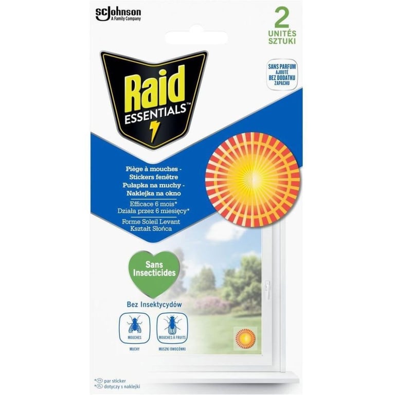 Липка стрічка від комах Raid Essentials Наліпки від мух 2 шт. (5000204305265)