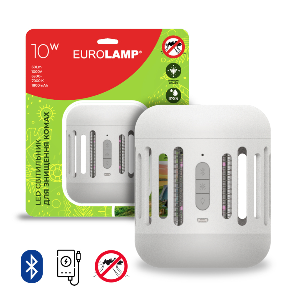 Інсектицидна лампа Eurolamp 7W 1200mAh (MK-7W(LIGHT)) (4262380660199) - фото 2 Інсектицидна лампа Eurolamp 7W 1200mAh (MK-7W(LIGHT)) (4262380660199) - фото 2