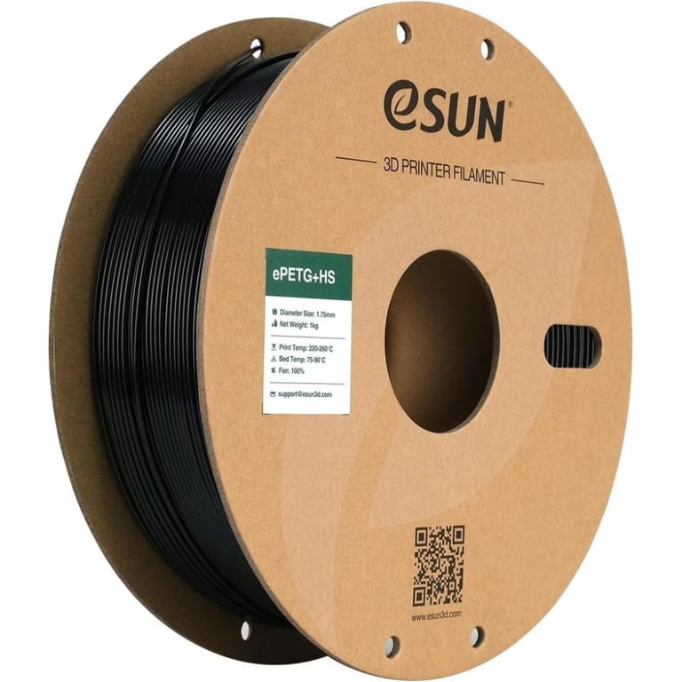 Пластик для 3D-принтера eSUN ePETG+HIGH SPEED 1,75mm 1kg SOLID BLACK (EPETG+HS-P175SB1) - фото 1