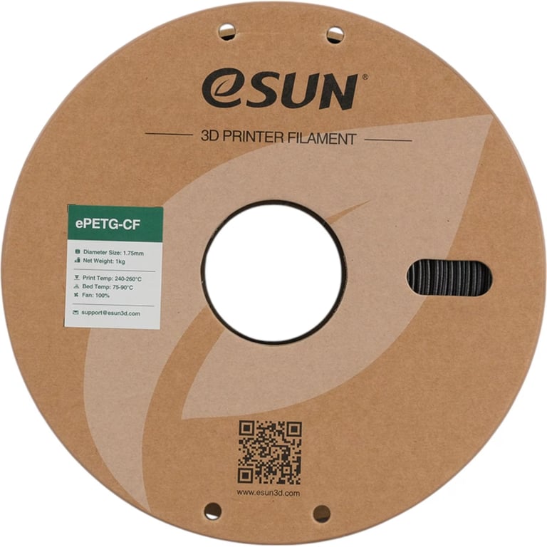 Пластик для 3D-принтера eSUN ePETG-CF 1,75mm 1kg BLACK (EPETG-CF-P175B1) - фото 2