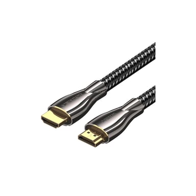 Кабель мультимедійний HDMI M to HDMI M 0.5m V2.0 4K60Hz braided zinc alloy black Vention (ALMBD) - фото 1