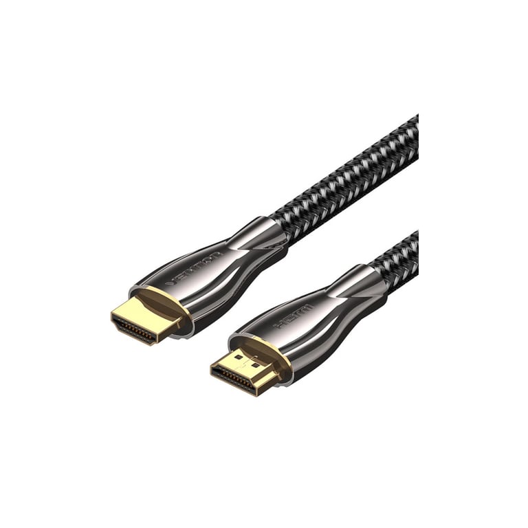 Кабель мультимедійний HDMI M to HDMI M 0.5m V2.0 4K60Hz braided zinc alloy black Vention (ALMBD) - фото 1
