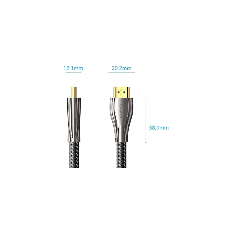 Кабель мультимедійний HDMI M to HDMI M 0.5m V2.0 4K60Hz braided zinc alloy black Vention (ALMBD) - фото 2