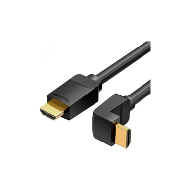 Кабель мультимедійний HDMI M to HDMI M 1.0m V2.0 4K60Hz 90° corner PVC black Vention (AARBF) - фото 1