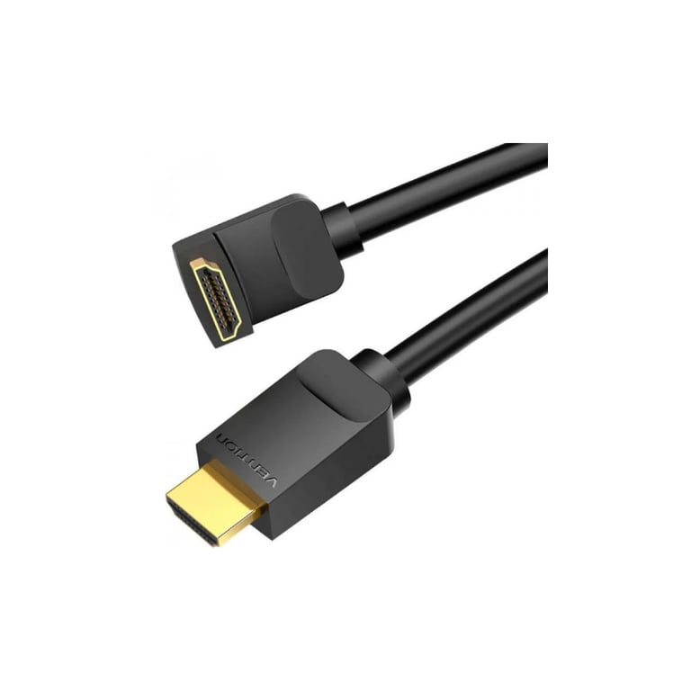 Кабель мультимедійний HDMI M to HDMI M 1.5m V2.0 4K60Hz 90° corner PVC black Vention (AARBG) - фото 3