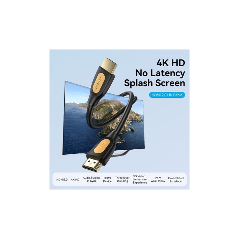 Кабель мультимедійний HDMI M to HDMI M 3.0m V2.0 4K60Hz PVC black Vention (ALIBI) - фото 3