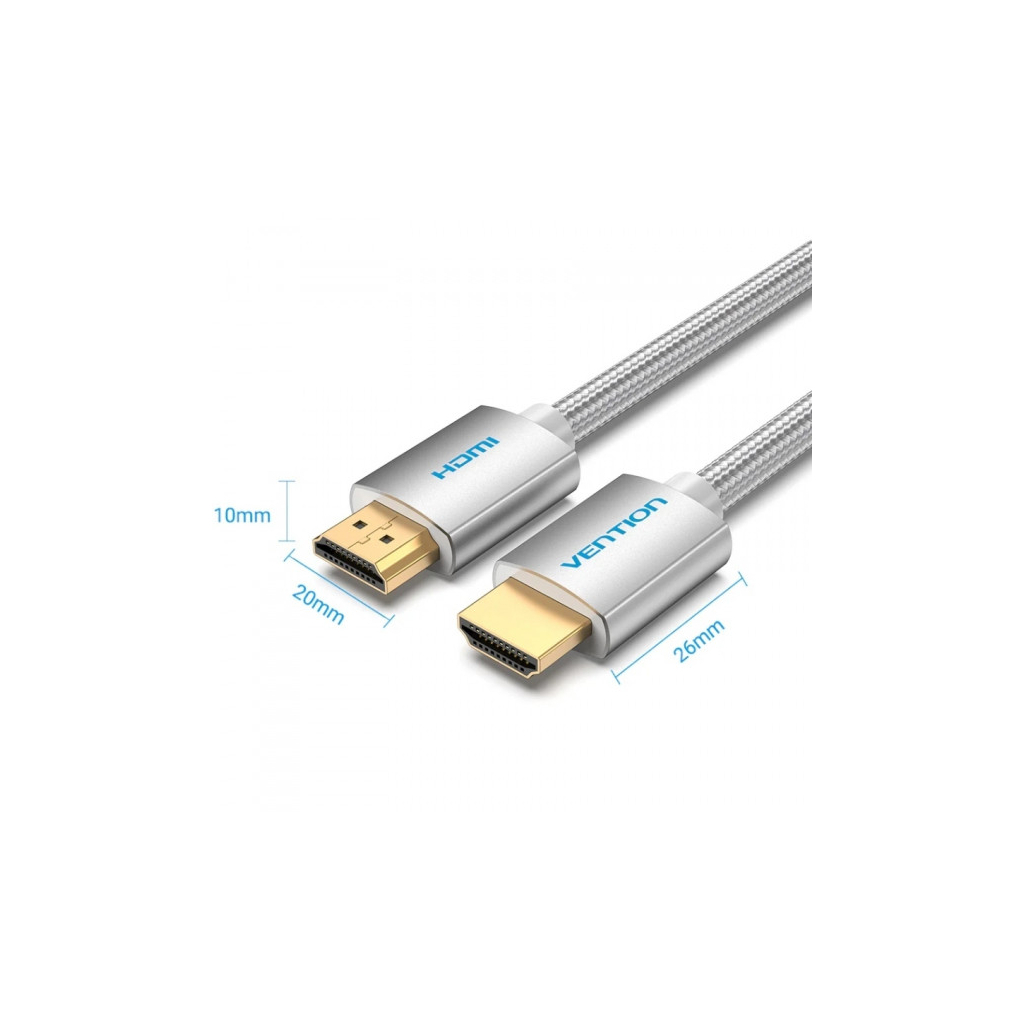 Кабель мультимедійний HDMI M to HDMI M 5.0m V2.1 4K60Hz braided aluminum alloy gray Vention (AABIJ) - фото 2 Кабель мультимедійний HDMI M to HDMI M 5.0m V2.1 4K60Hz braided aluminum alloy gray Vention (AABIJ) - фото 2