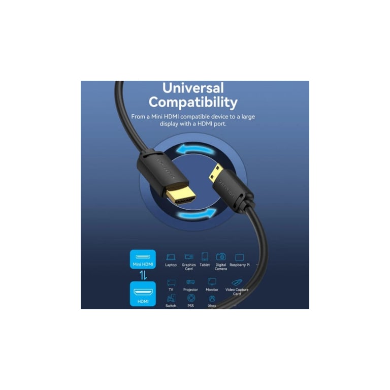 Кабель мультимедійний HDMI M to HDMI mini M 2.0m V2.0 4K60Hz 18Gbps HDR Dolby Vention (AGHBH) - фото 6