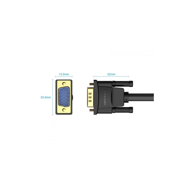 Кабель мультимедійний VGA M to VGA M 1.0m ferrite black Vention (DAEBF) - фото 4