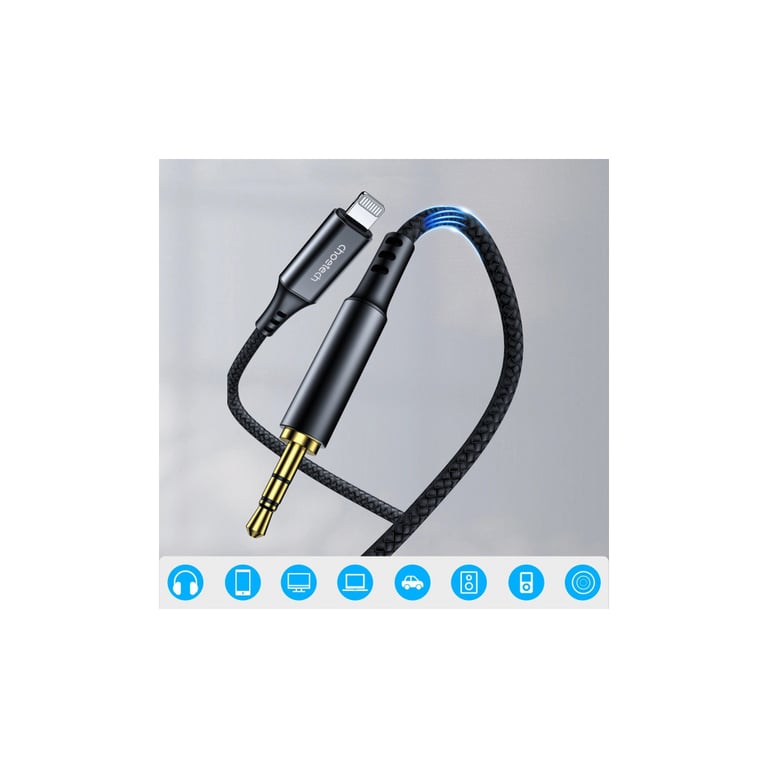 Кабель мультимедійний Lightning to 3.5mm M 2.0m Choetech (AUX009) - фото 2