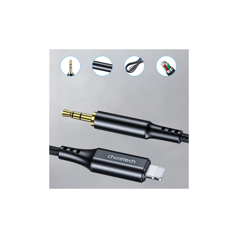 Кабель мультимедійний Lightning to 3.5mm M 2.0m Choetech (AUX009) - фото 3