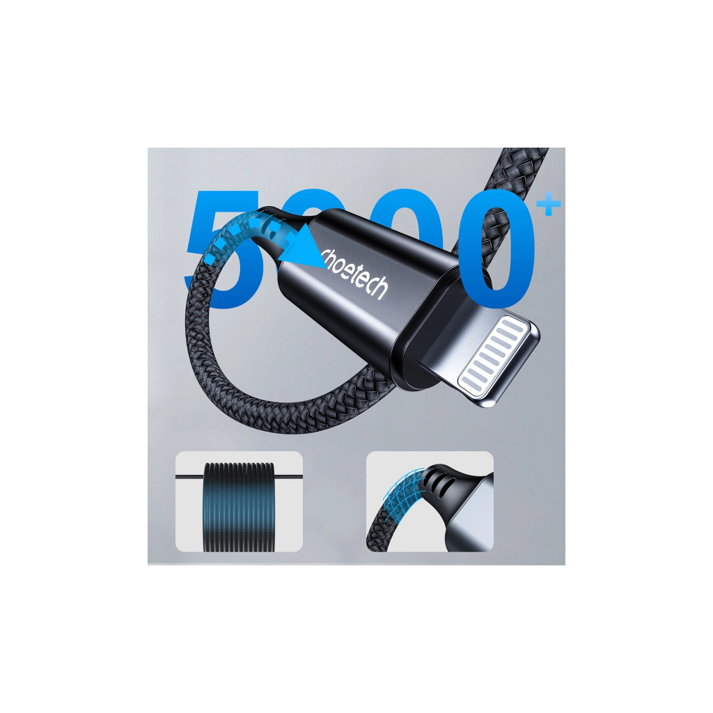 Кабель мультимедійний Lightning to 3.5mm M 2.0m Choetech (AUX009) - фото 4 Кабель мультимедійний Lightning to 3.5mm M 2.0m Choetech (AUX009) - фото 4