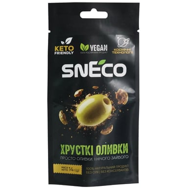 Сир сушений snEco Оливка сушена «Хрустка Зелена» 14 г (4823095818253) - фото 1